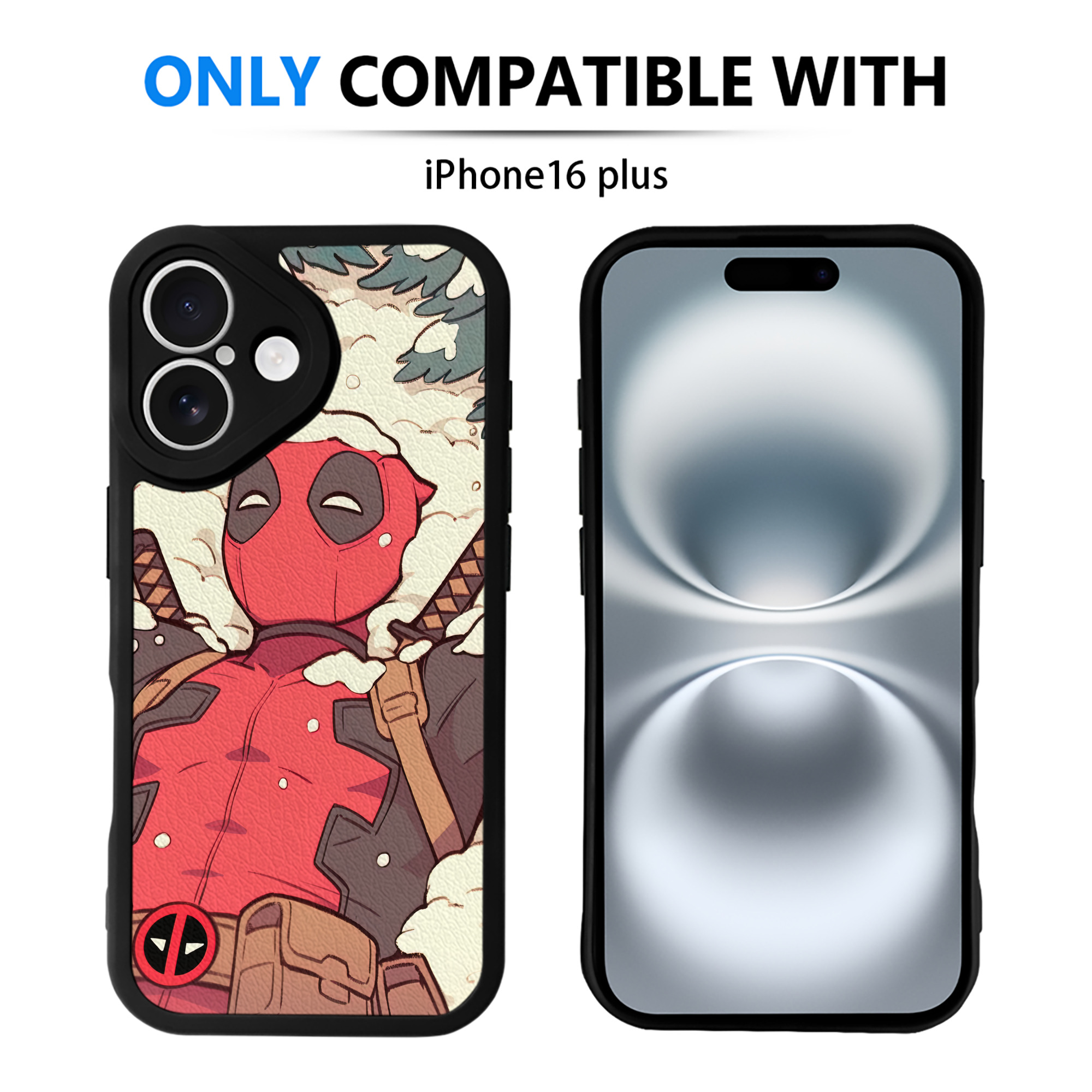（画像用） Deadpool デッドプール 【iPhone 16シリーズ対応】シリコンスマホケース（レザー調） 材質：シリコン
